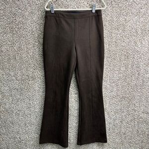 Spanx Pants Women’s XL Dark Brown Faux Suede Pull On Flare